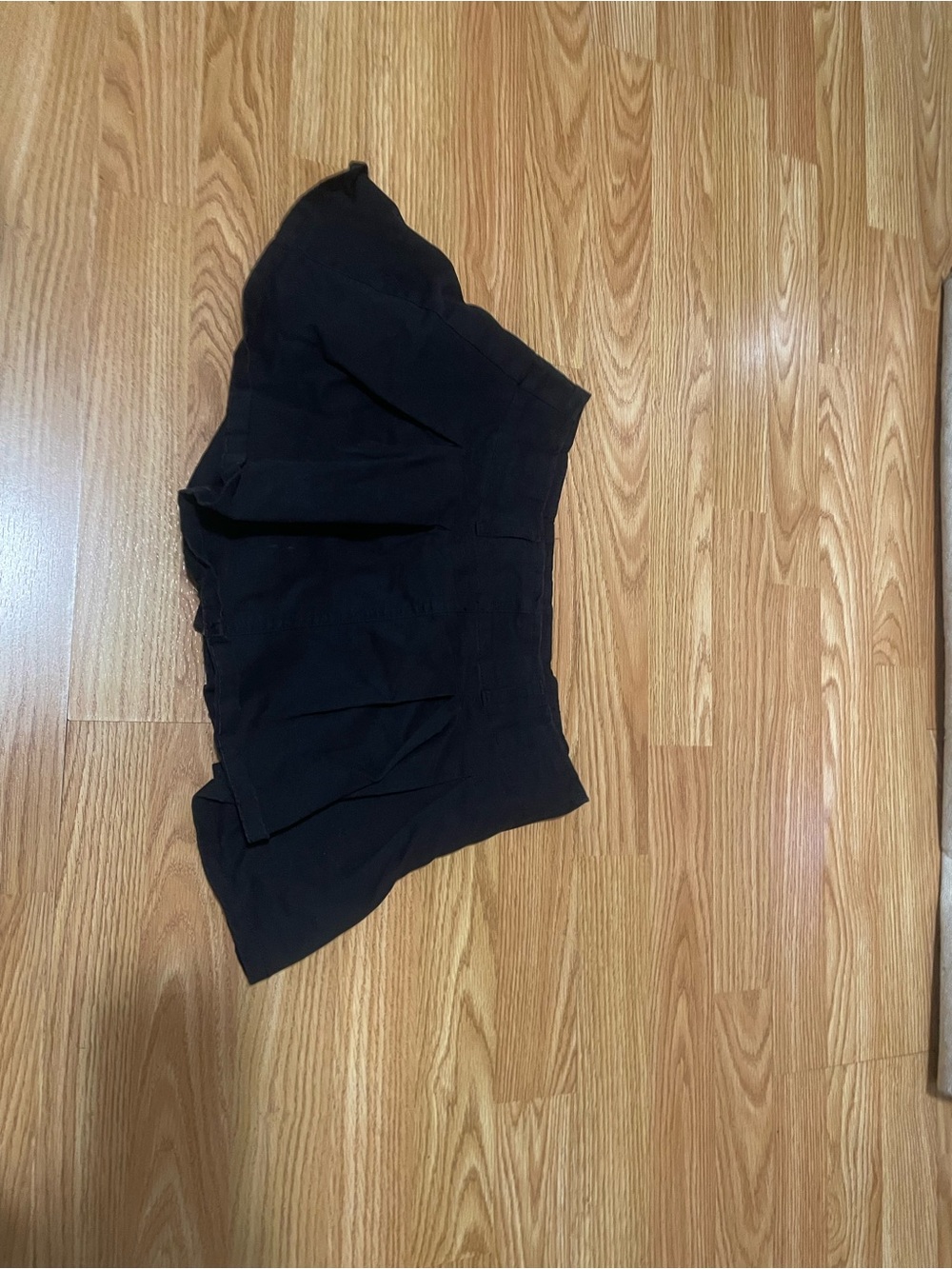 Black Women's Pleated Mini Shorts